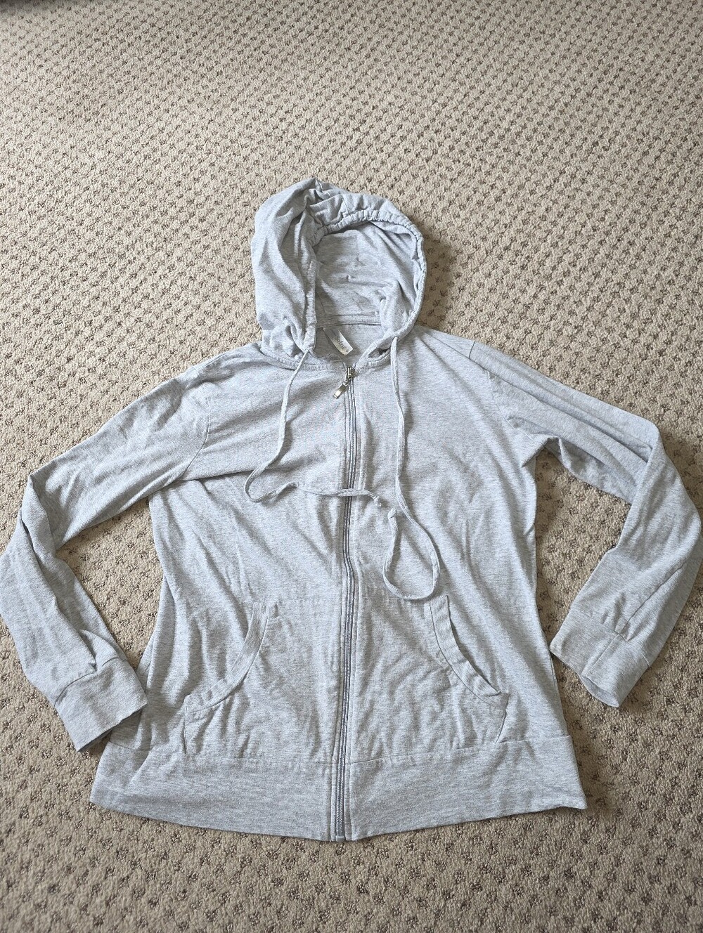 Sofra Light Gray Full-Zip Hoodie